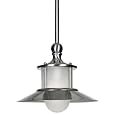Quoizel NA1510BN New England 1 Light Mini Pendant, Brushed Nickel and Acid Etched Glass Shade
