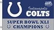 Indianapolis Colts Super Bowl 41 Champ 3'x5' Flag (Fremont Die) - Football Sports Merchandise