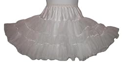 New White Knee Length Crinoline Slip ~ Perfect for Extra Fullness for Pageant & Flower Girl Dresses