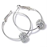 Swarovski Designer Style Ball Hoop Earrings Fashion Jewelry
