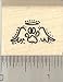 Paw Print Angel Rubber Stamp - Wood Mounted