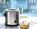 Edelstahl Minifriteuse Mini-Fritteuse Single-Friteuse mit Fondue-Set
