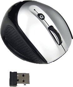 Black/Silver Logisys 2.4Ghz Wireless 800/1600 DPI Switchable Mouse