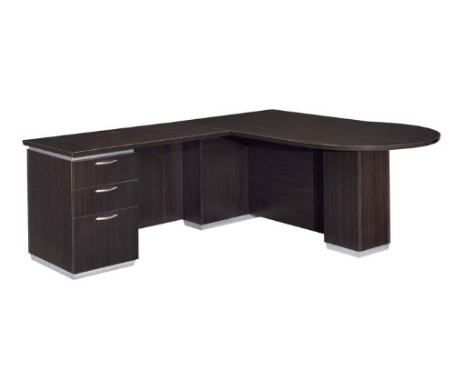Mocha DMi Pimlico Left Peninsula L-Shape Wood Desk (Flat Pack)