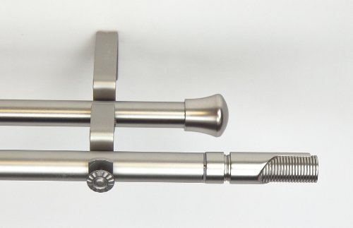 A&F Rod Decor - Double Curtain Rod Set 66 - 120 inch w/ Bolt Finial - Satin Nickel