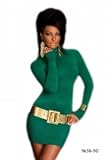 9638 - Leopard & WRL: Long Pull / Mini Robe en tricot, vert