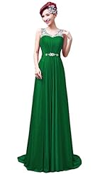 Beaded Belted Crystals Sequined Crystal Scoop Neck Chiffon Evening Dress/Bridesmaid Dress/Prom Dress 