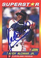Sandy Alomar Jr., Cleveland Indians, 1992 Score Superstar Autographed Card