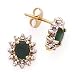 10k Gold, Diamond & Emerald Post Earrings (0.72ctw)