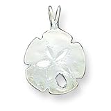 Sterling Silver Diamond Cut Satin Finish Sand Dollar Pendant with 20 inch Sterling Silver Chain