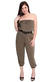 Torrid Plus Size Olive Belted Ruffle Trim Jumper