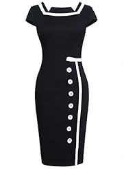 Cocktail Polyester/Rayon/Spandex Vintage Fit-and-Flare Evening Dress/Homecoming Dress/Party Dress/Wedding Dress/Midi Dress 