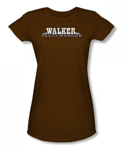 Walker Texas Ranger - Walker Logo Juniors T-Shirt In Coffee, Size: Medium, Color: Coffee