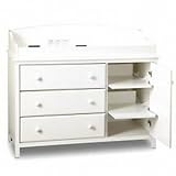 South Shore Cotton Candy Changing Table with 2 Pull-Out Shelves in Pure White