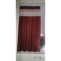 Burgundy Sexy with Emb' Fringe Shower Curtain + Vinly + Hook