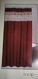 Burgundy Sexy with Emb' Fringe Shower Curtain + Vinly + Hook
