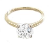 EGL Certified 4.17ct H/VS2 Round Cut Diamond Engagement Ring in 18ct Solid Yellow Gold