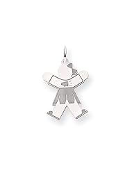14k White Gold Kid Charm