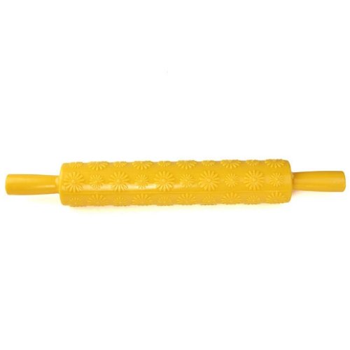 Mokingtop Fashion New Embossed Rolling Pin Gum Paste Embossing Sugarcraft Decorating Cake Mold (Yellow)