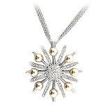 CZ Necklaces - Sterling Silver Synthetic Yellow Pearl CZ Necklace