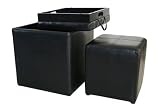 Global Distinctions Buy-One-Get-One-Free Ottoman Set, Black
