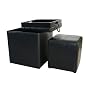 Global Distinctions Buy-One-Get-One-Free Ottoman Set, Black