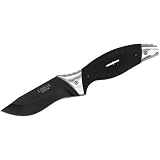 Camillus ST6 Carbonitride Titanium Fixed Blade Knife with Ergo-TPR Pattern Handle, Black