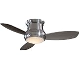 Minka-Aire F518-BN 44-inch Concept II Flush Mount Ceiling Fan, Brushed Nickel with Silver Blades