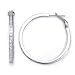 Sterling Silver Cubic Zirconia 40MM Eternity Channel Set CZ Hoop Earrings