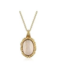 Cats Eye Mirror Pendant Necklace