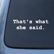 THAT'S WHAT SHE SAID - The Office - Vinyl Car Decal Sticker #1676 | Vinyl Color: White