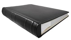 Deluxe Leather Photo Album - Stores 300 Pictures, Black