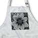 Black and White Cosmos Flower - Waist Apron With Pockets