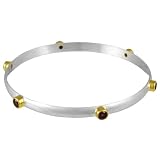 22k Gold Overlay Sterling Silver Garnet Bangle Bracelet by Michou