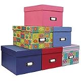 Pioneer Photo CD & DVD Storage Box with Solid Color Exterior, Holds 21 CDs & 10 DVDs (Bright Purple)
