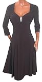FUNFASH BLACK ¾ SLEEVES EMPIRE WAIST COCKTAIL DRESS NEW Plus Size Made in USA