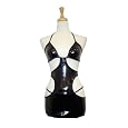 Exposed by Magic Silk Liquid Onyx Cut Out Dress and G-String Set, Queen Size, Black