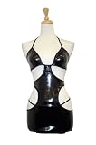 Exposed by Magic Silk Liquid Onyx Cut Out Dress and G-String Set, Queen Size, Black