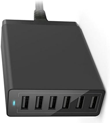 Charging Station for Multiple devices,(50w 6-port Usb Charging Hub) Multi-port Usb Charger for Apple Iphone 6 / 6 Plus, Ipad Air 2 / Mini 3, Samsung Galaxy S6/S6 Edge and More (Black)