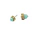 Ginasy Women's Ear Accessory Turquoise Bullet Carve Alloy Stud Earrings (Gold)