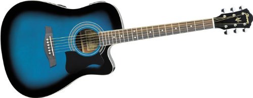 Ibanez V Series V70CE Dreadnought Cutaway Acoustic-Electric Guitar (Transparent Blue)