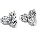 14K White Gold Created Moissanite 3 Stone Earring