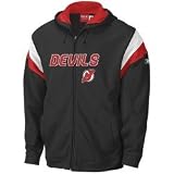 Reebok New Jersey Devils Black Top Shelf Full Zip Hoody Sweatshirt