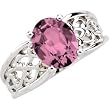 14K White Gold Pink Tourmaline Ring