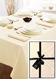 100% Cotton 54in x 70in Cream Tablecloth and 4 Napkin Set