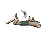 Rave Sports Aqua Deck Water Trampoline with Slide and Log (11-Foot, Northwoods Edition)