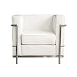 Le Corbusier-style White Leather Chair By Wholesale Interiors