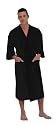 Canyon Rose Waffle Weave Unisex Spa Robe, Medium/Large, Black