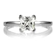 Annie's Promise Ring - 1 CT Princess Cut CZ - 925 Sterling Silver, Rhodium Electroplated, 1 Carat