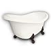 American Bath Factory B1-1600-BB-DM3-M2-15-OC Princess Slipper Clawfoot Bathtub in Bisque, Ball and